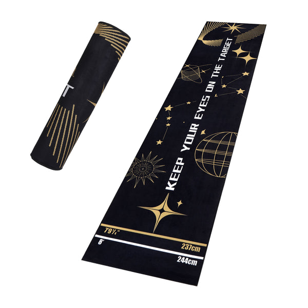 Yirinatek Professional Darts Mat with Oche Line System & Throw Lines – Premium Dart Mat for Floor Steeldart & Soft Darts with Throwing Line, Ideal as a Gift (Fashion)